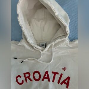 Zara White Croatia Hoodie
